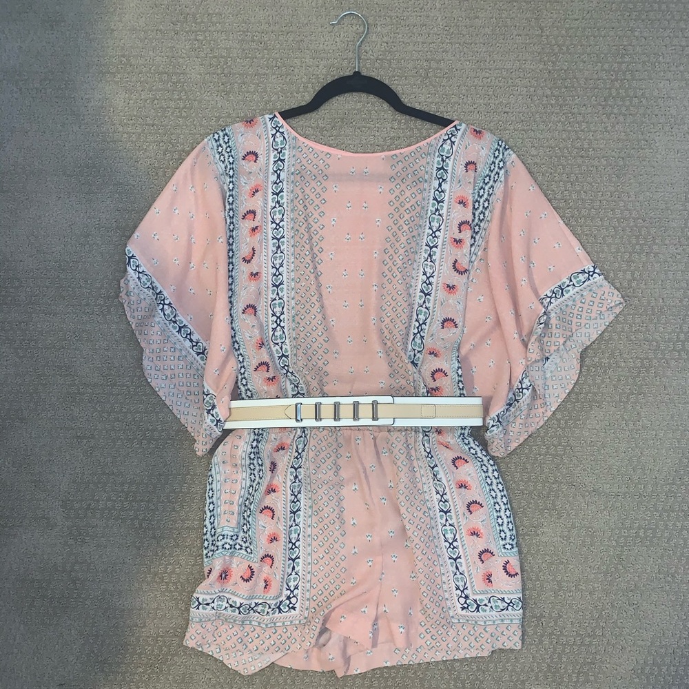 BCBGMaxAzria Light Pink Romper- belt included